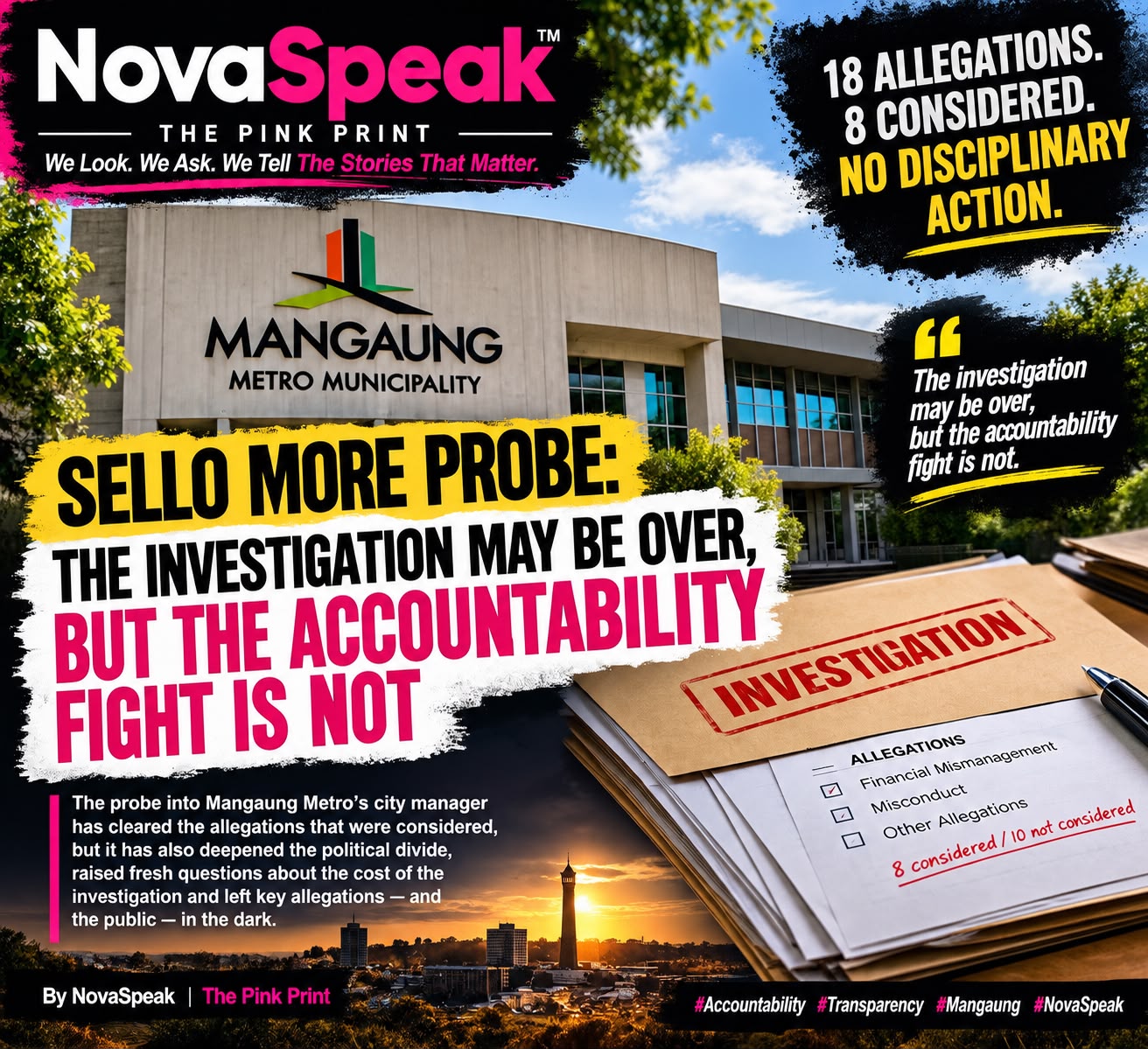 THE INVESTIGATION MAY BE OVER, BUT THE ACCOUNTABILITY FIGHT IS NOT